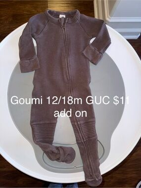 Goumi Brown Waffle-Knit Zip Pajamas - 12/18M